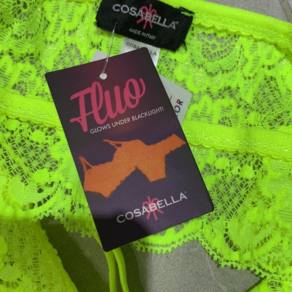 NWT 🇮🇹Cosabella NeverSayNever Fluorescent Yellow Sweetie Lace Bralette - Picture 15 of 15